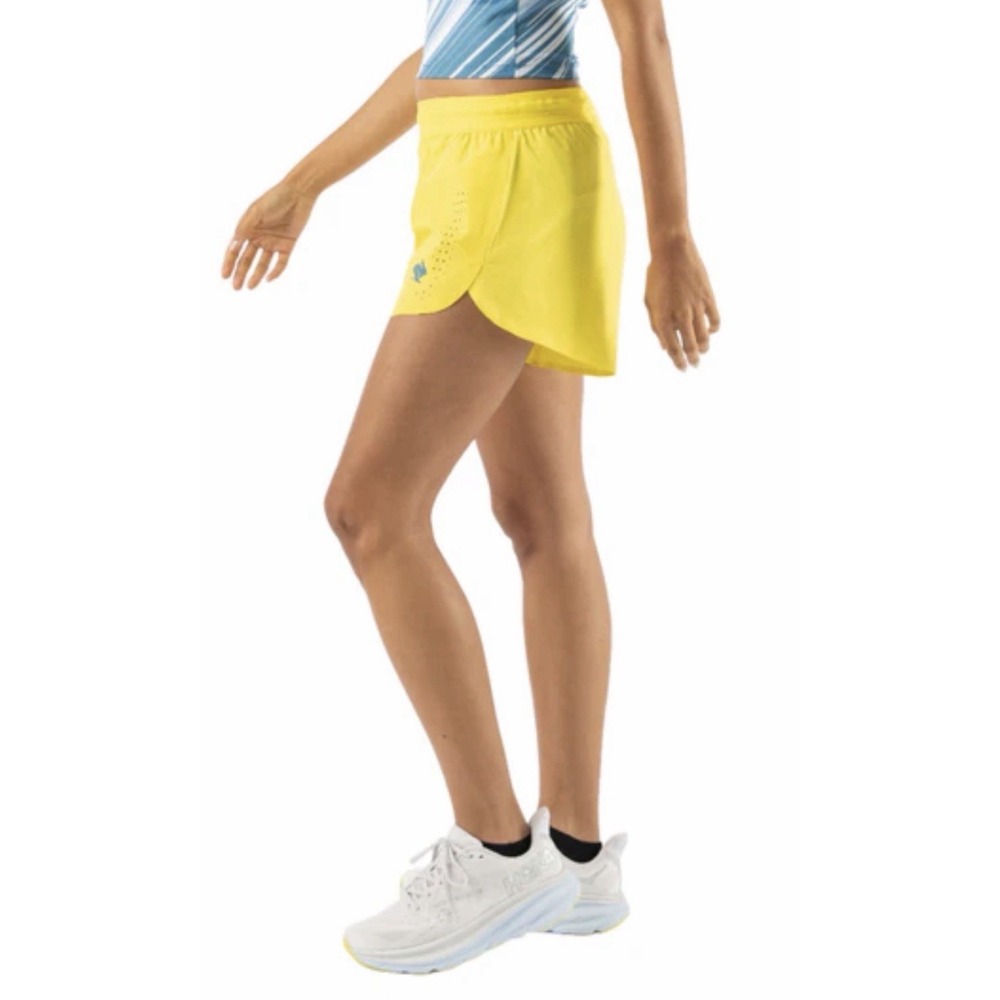 RABBIT Running Shorts Women's Small Medium SM Yellow Colorful 4" Inseam Track